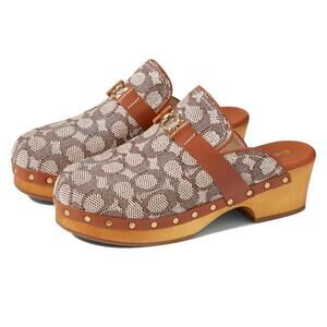 Coach Finlay Textured Jacquard Clog Cocoa/Burnished Amber 8.5 B (M )NEW  Box NWT